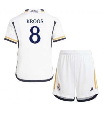 Real Madrid Toni Kroos #8 Koszulka Podstawowych Dziecięca 2023-24 Krótki Rękaw (+ Krótkie spodenki)